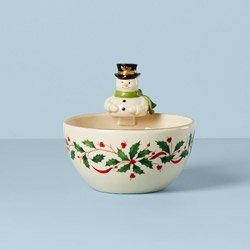 Holiday Snowman Figural Bowl