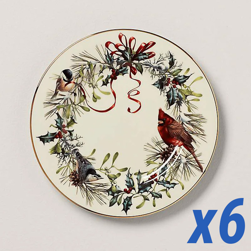 Winter Greetings Dinner Plates Set of 6