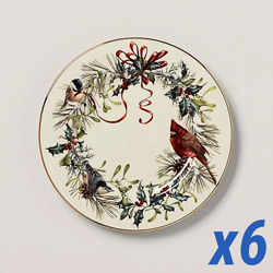 Winter Greetings Salad Plates Set of 6