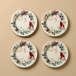 Winter Greetings Salad Plates Set of 4