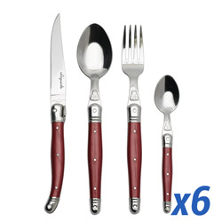 A photo of Red 24pc Service for 6