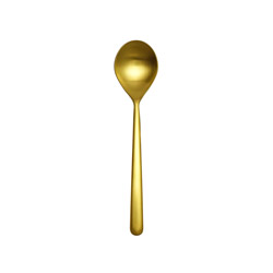 A photo of Linea Ice Oro Dessert Spoon, 7.125"