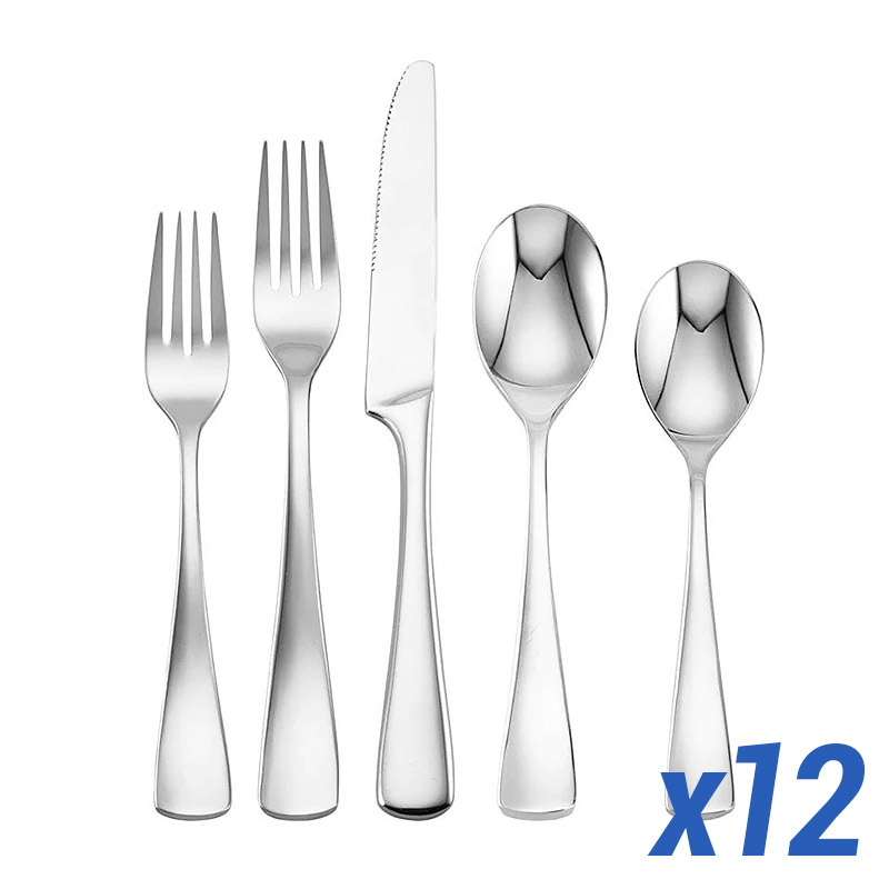 60 Pcs Black Flatware Set Stainless Steel Silverware Set, Service for 12