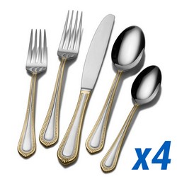 Regent Bead Gold 20pc Service for 4