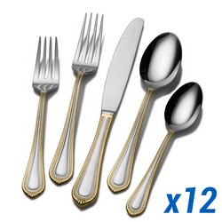 A photo of Regent Bead Gold 65pc Service for 12