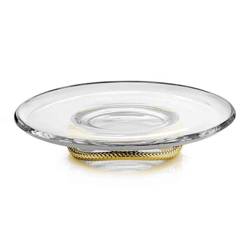 Braid Gold & Glass Cake Plate