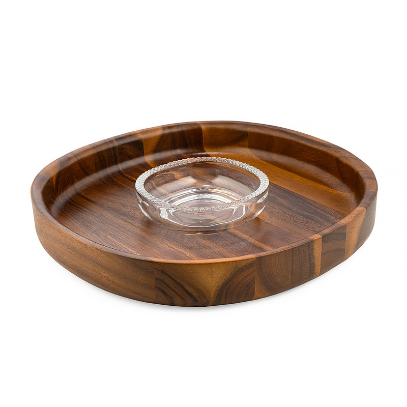 Braid Chip and Dip with Glass Bowl