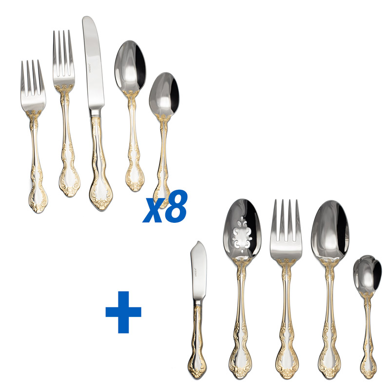 Golden Mandolina 45pc Service for 8