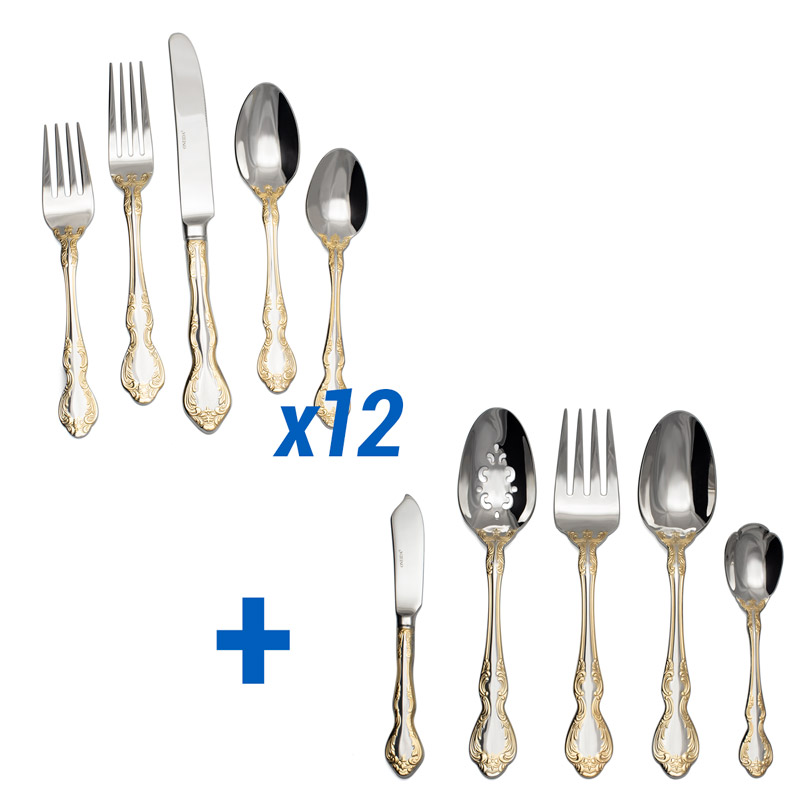 Golden Mandolina 65pc Service for 12