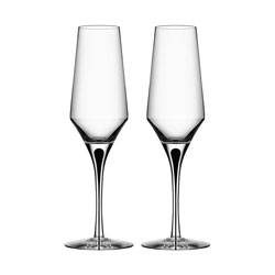 A photo of Metropol Black Stem Champagne Flute Pair