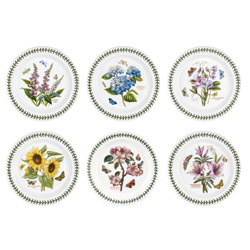 A photo of Botanic Garden Dinner Plate, Assorted Motifs, 10.5in., Set of 6