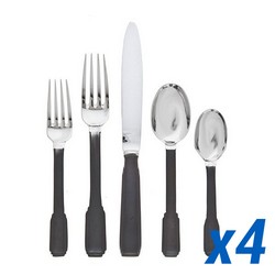 A photo of Art Deco Black 20pc Service for 4