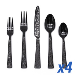 Parisian Garden Black PVD 20pc Service for 4
