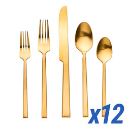 A photo of Hover Matte Gold 60pc service for 12
