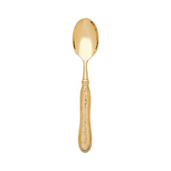 A photo of Botticelli Gold Oval Soup Spoon
