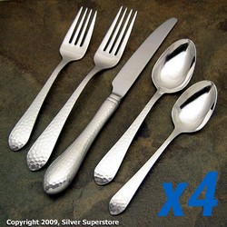 Hammered Antique 20pc Service for 4