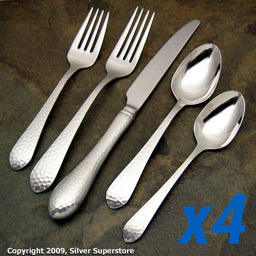 Hammered Antique 20pc Service for 4