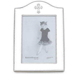 A photo of Abbey Cross Frame 5x7, Silver Plate