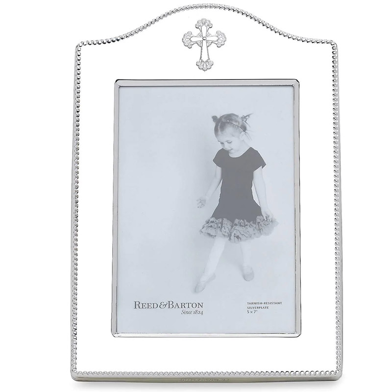Abbey Cross Frame 5x7, Silver Plate