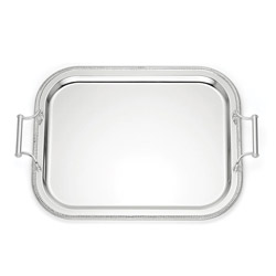 A photo of Rectangle Silverplate Tray with Handles