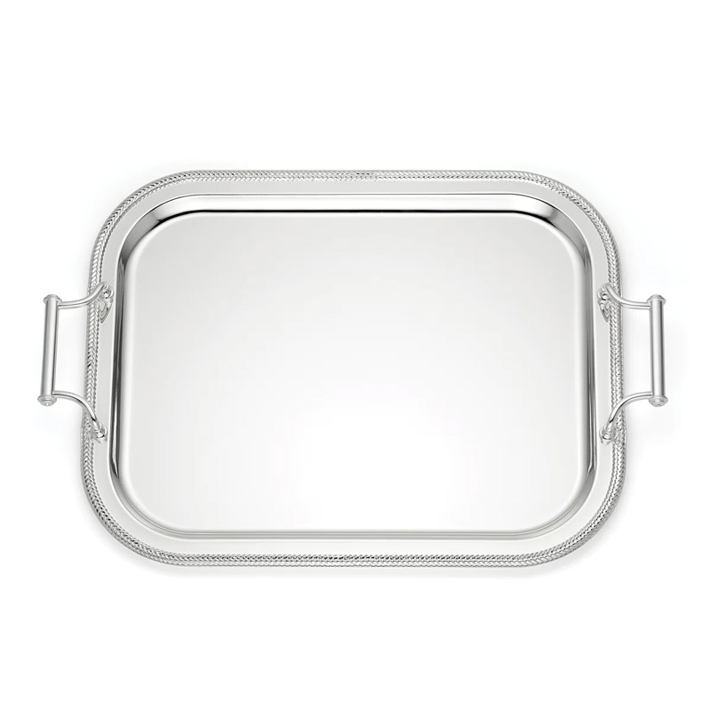Rectangle Silverplate Tray with Handles