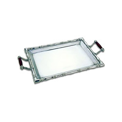 A photo of Bannister Tray w/wood Handles Reed & Barton