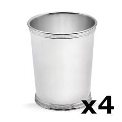A photo of Beaded Mint Julep Cup, set of 4, Reed & Barton Silverplate