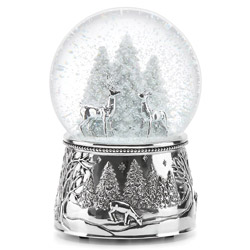 North Pole Bound Reindeers Snowglobe Ornament