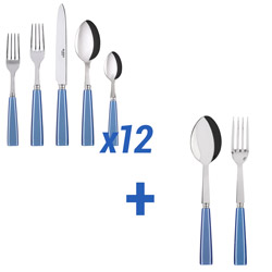 A photo of Icone Light Blue 62pc Service for 12