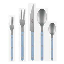 A photo of Bistrot, Pastel Blue 5pc Place Setting