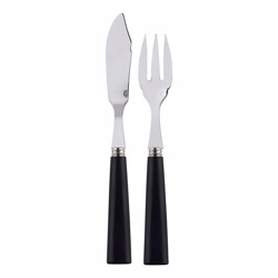 A photo of Nature Black Wood 2 Piece Fish Set