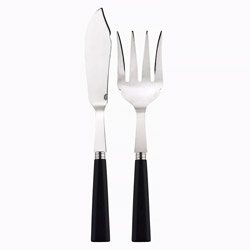 A photo of Nature Black Wood 2 Piece Fish Serving Set