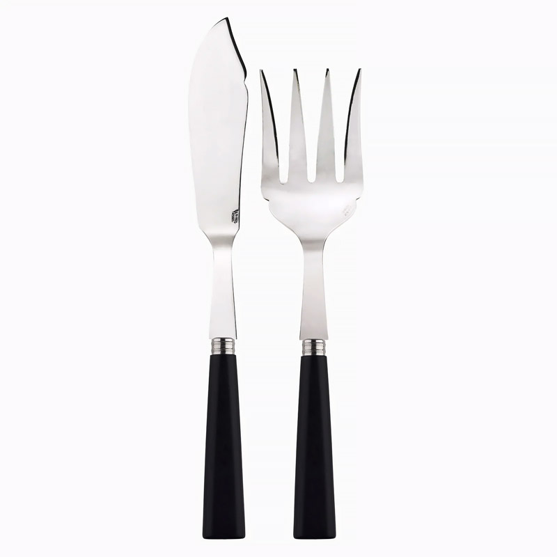 Nature Black Wood 2 Piece Fish Serving Set