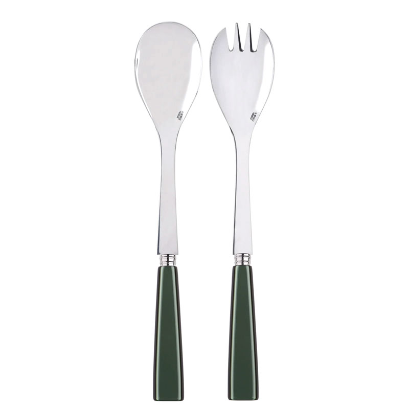 Icone Dark Green 2 Piece Salad Serving Set