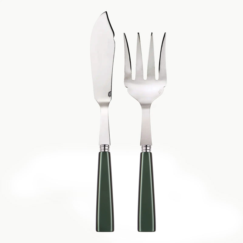 Icone Dark Green 2 Piece Fish Serving Set