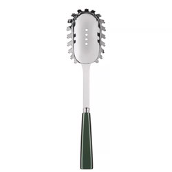 A photo of Icone Dark Green Spaghetti Spoon