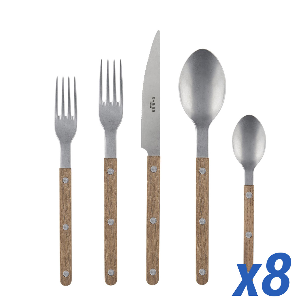 Bistro Teak, Vintage Finish, 40pc Service for 8