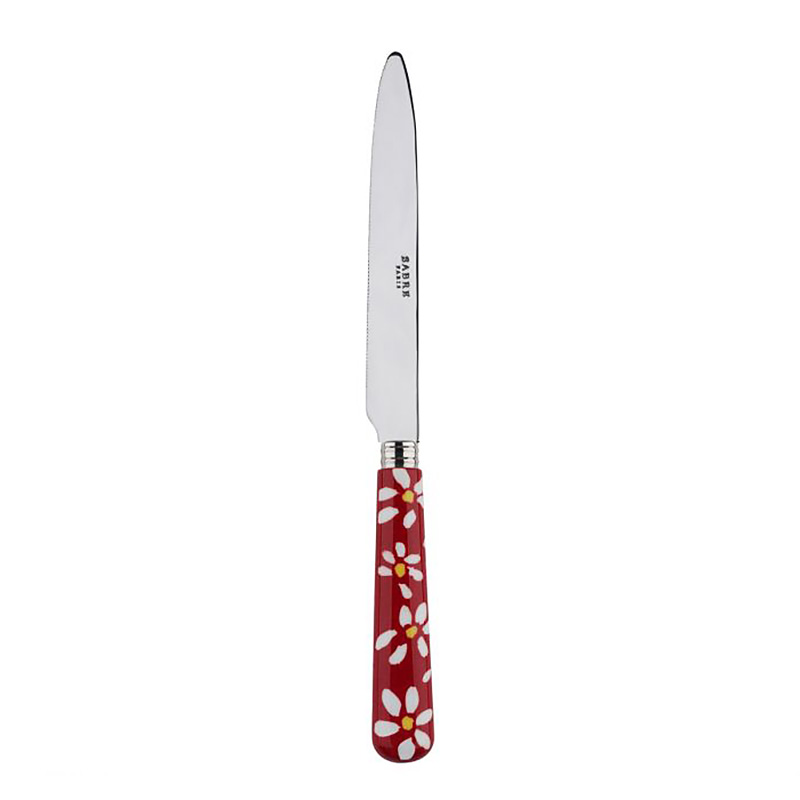 Daisy Red Dinner Knife, Serrated