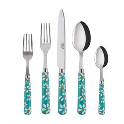 A photo of Daisy Turquoise 5pc Place Setting