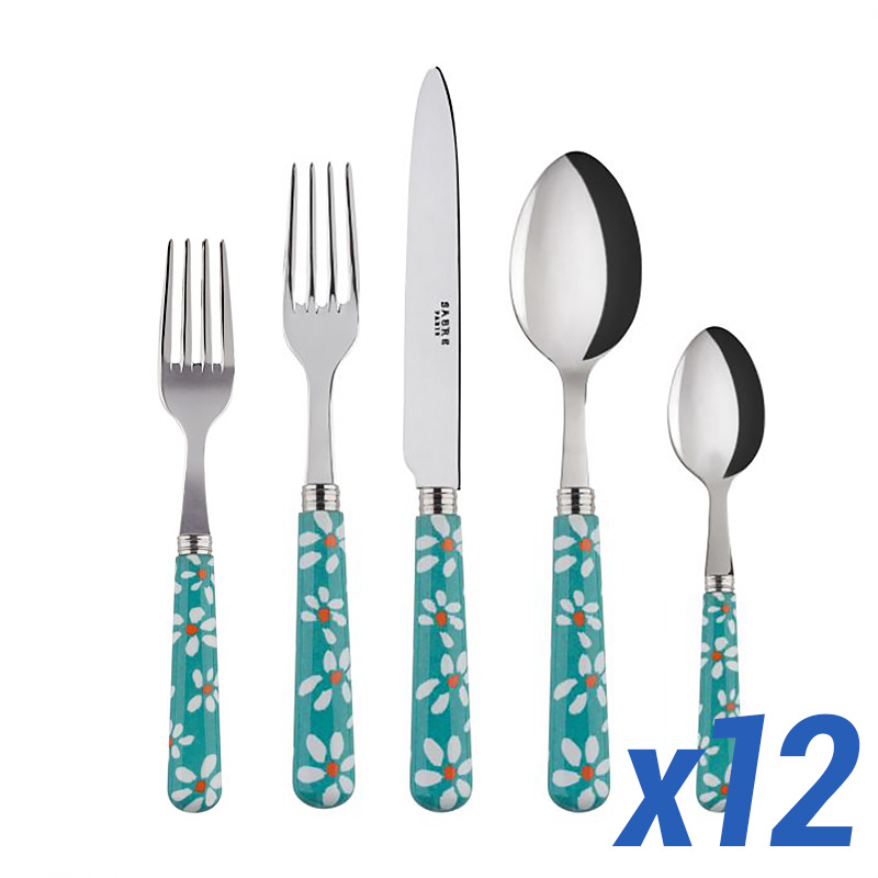 Daisy Turquoise 60pc Service for 12