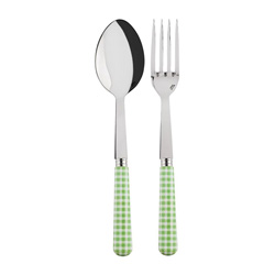 A photo of Gingham Garden Green 2pc Serving Set