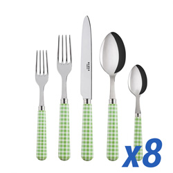 A photo of Gingham Garden Green 40pc Service for 8