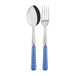 A photo of Gingham Lapis Blue 2pc Serving Set