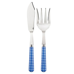 Gingham Lapis Blue 2pc Fish Serving Set