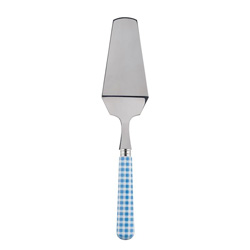A photo of Gingham Light Blue Tart Server