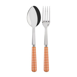 A photo of Gingham Orange 2pc Serving Set