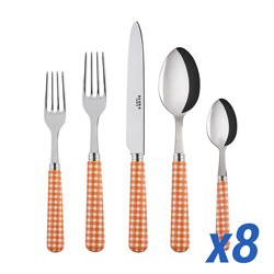 A photo of Gingham Orange 40pc Service for 8