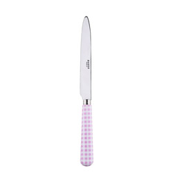 Gingham Pink Dinner Knife, Serrated