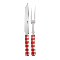 Gingham Red 2pc Carving Set