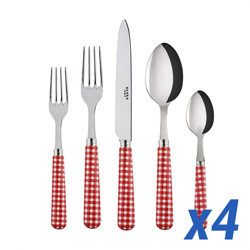Gingham Red 20pc Service for 4
